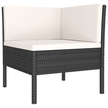 10-Delige Loungeset Met Kussens Poly Rattan Zwart 1