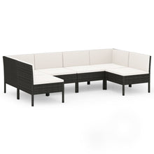 6-Delige Loungeset Met Kussens Poly Rattan Zwart 1
