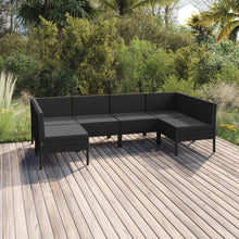 6-Delige Loungeset Met Kussens Poly Rattan Zwart 1