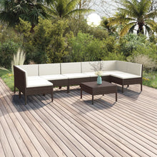 8-Delige Loungeset Met Kussens Poly Rattan Bruin 1