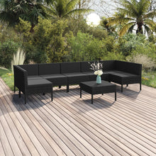 8-Delige Loungeset Met Kussens Poly Rattan Zwart 1