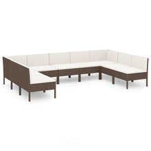 9-Delige Loungeset Met Kussens Poly Rattan Bruin 1