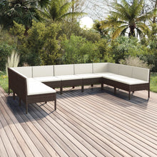 9-Delige Loungeset Met Kussens Poly Rattan Bruin 1
