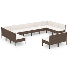 12-Delige Loungeset Met Kussens Poly Rattan Bruin 1