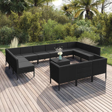 14-Delige Loungeset Met Kussens Poly Rattan Zwart 1