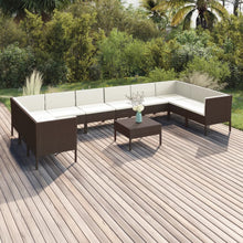 1 Loungeset Met Kussens Poly Rattan Bruin 1