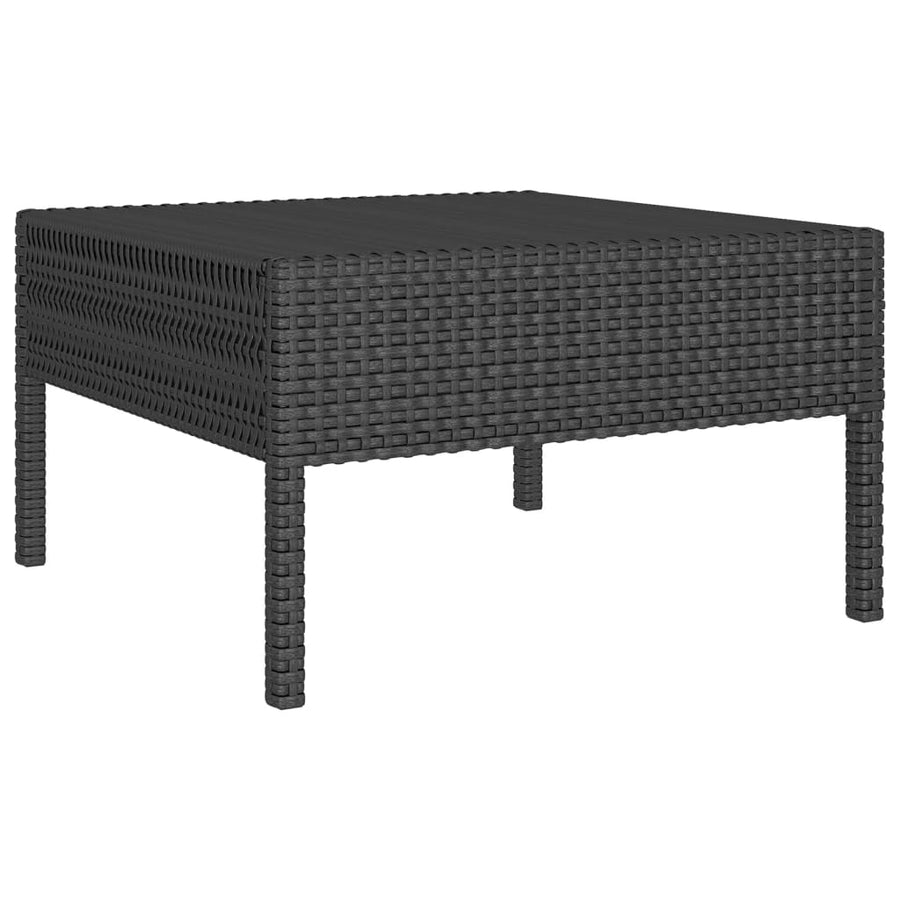1 Loungeset Met Kussens Poly Rattan Zwart 1