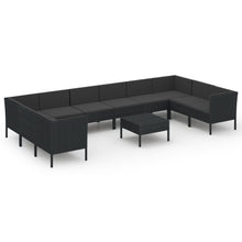 1 Loungeset Met Kussens Poly Rattan Zwart 1