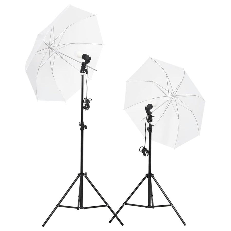 Fotostudioset met verlichtingsset en achtergrond