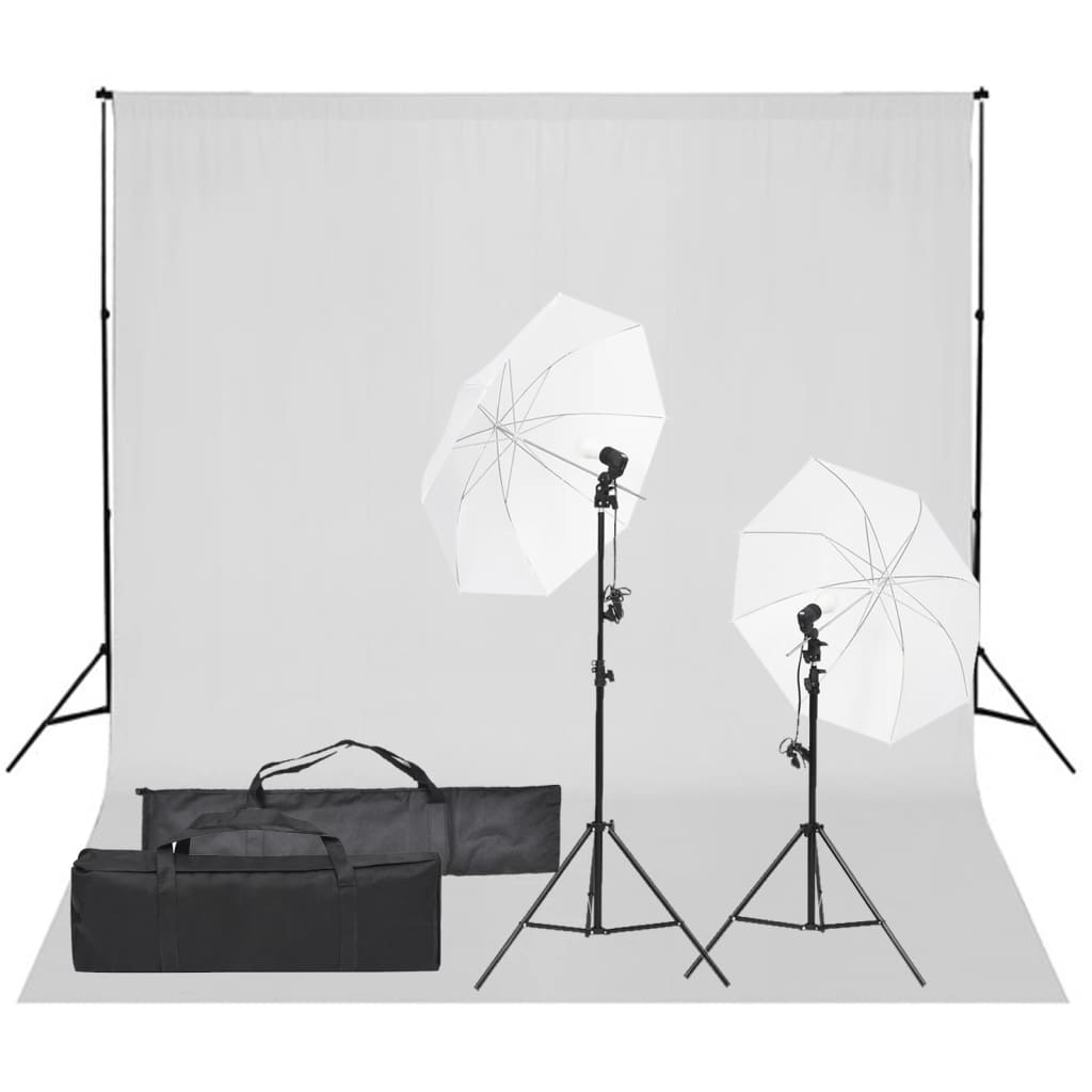 Fotostudioset Met Verlichtingsset En Achtergrond 300 x 300 cm Wit