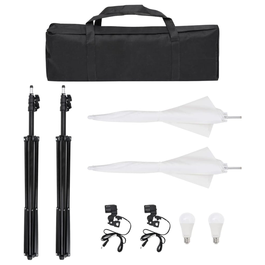 Fotostudioset Met Verlichtingsset En Achtergrond 300 x 300 cm Wit