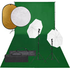 Fotostudioset Met Verlichtingsset, Achtergrond En Reflector 600 x 300 cm Groen