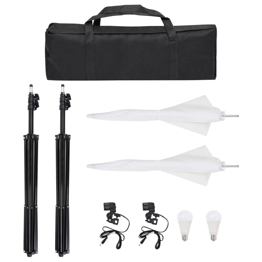 Fotostudioset Met Verlichtingsset, Achtergrond En Reflector 600 x 300 cm Wit