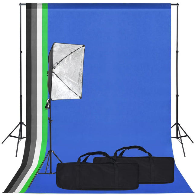 Fotostudioset Met Softboxlamp En Achtergrond Bruin En Crème