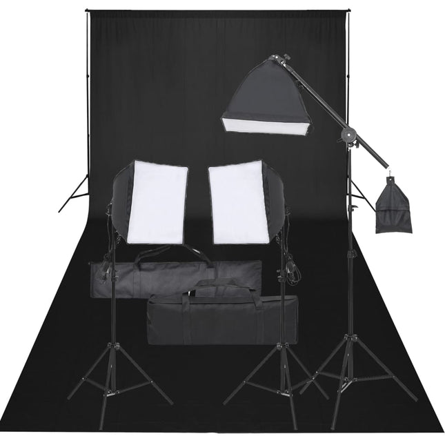 Fotostudioset Met Verlichtingsset En Achtergrond