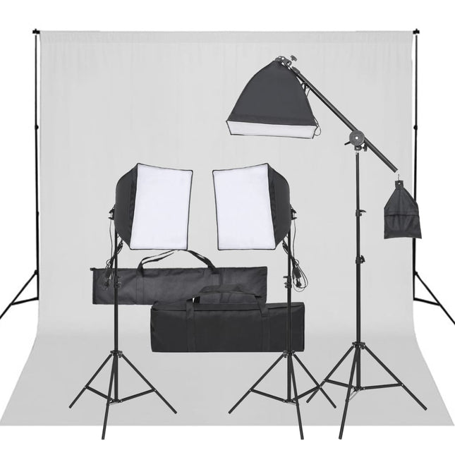 Fotostudioset Met Verlichtingsset En Achtergrond