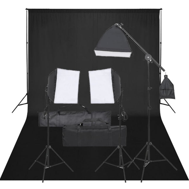 Fotostudioset Met Verlichtingsset En Achtergrond