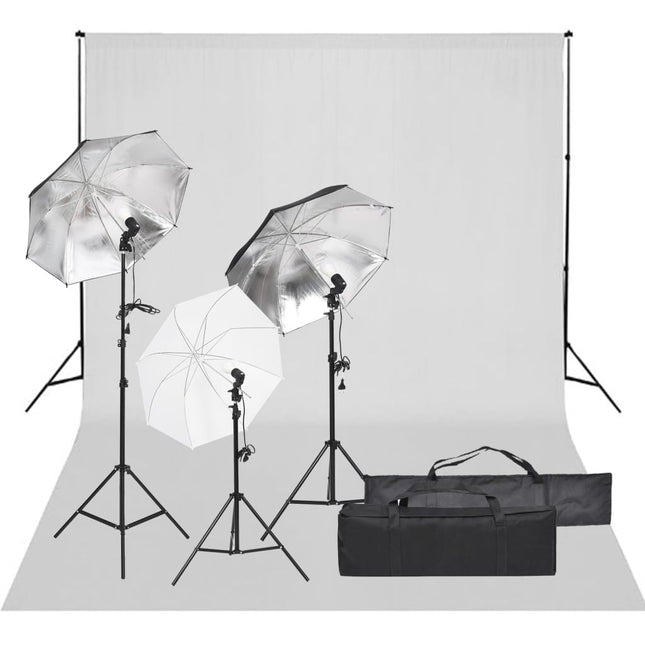 Fotostudioset Met Verlichtingsset En Achtergrond