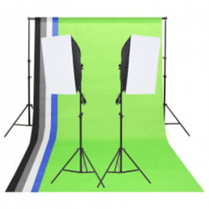 Fotostudioset Met Verlichtingsset, Achtergrond En Reflector