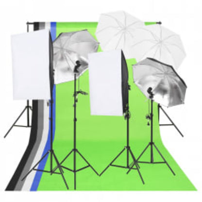 Fotostudioset Met Verlichtingsset, Achtergrond En Reflector