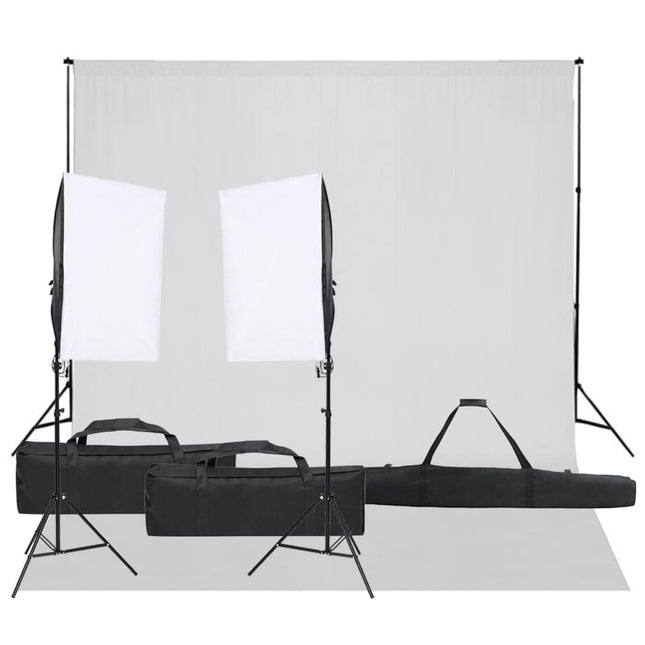 Fotostudioset Met Verlichtingsset En Achtergrond