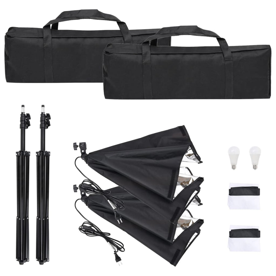 Fotostudioset Met Verlichtingsset En Achtergrond