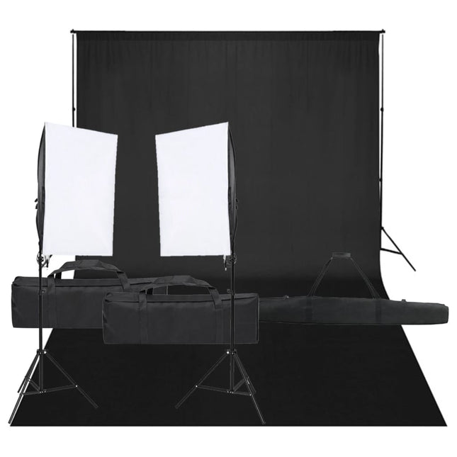 Fotostudioset Met Verlichtingsset En Achtergrond