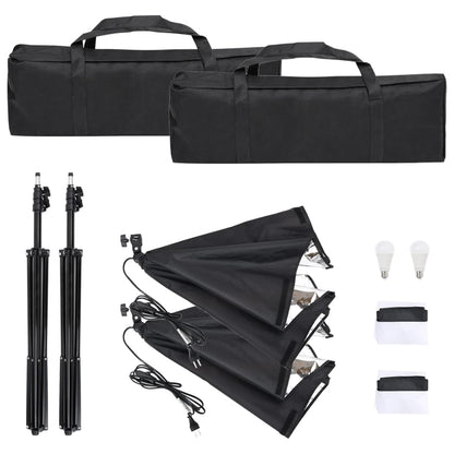 Fotostudioset Met Verlichtingsset, Achtergrond En Reflector