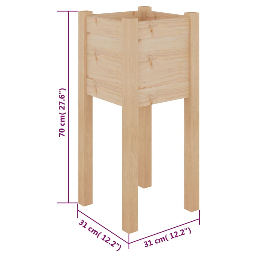 Plantenbak 3X3X70 Cm Massief Grenenhout 1 Naturel