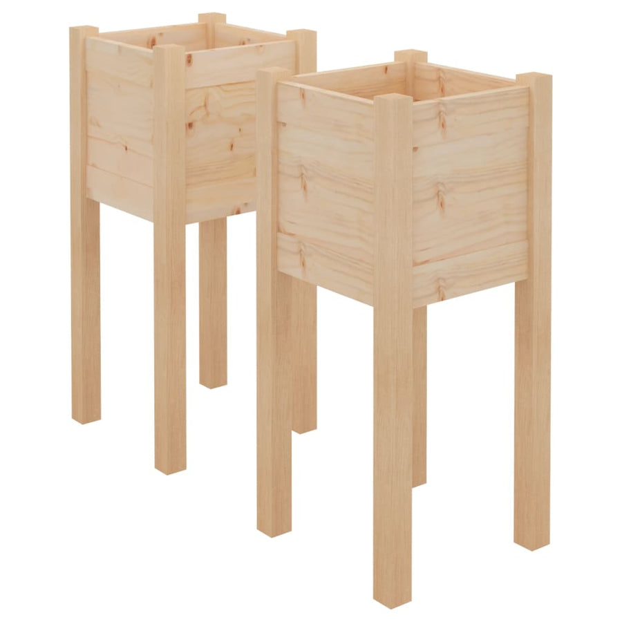 Plantenbakken 3X3X70 Cm Massief Grenenhout 2 1 Naturel