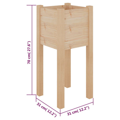 Plantenbakken 3X3X70 Cm Massief Grenenhout 2 1 Naturel