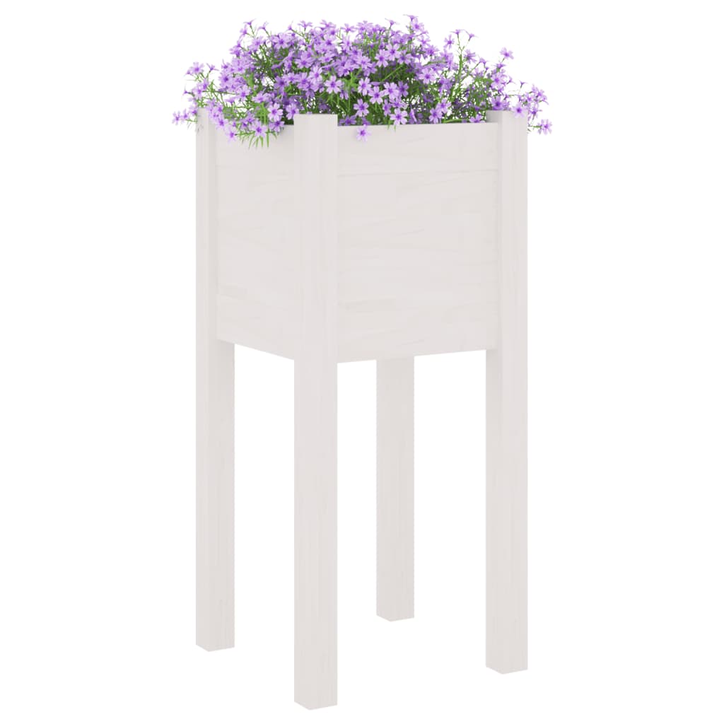 Plantenbakken 3X3X70 Cm Massief Grenenhout 2 1 Wit