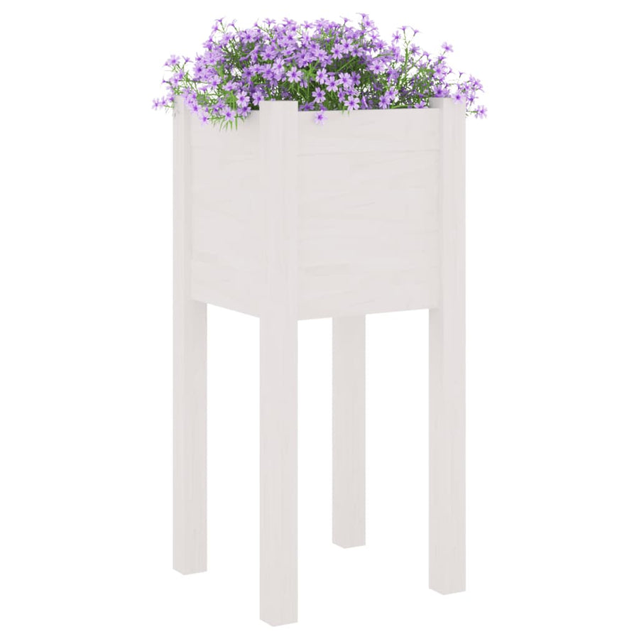 Plantenbakken 3X3X70 Cm Massief Grenenhout 2 1 Wit