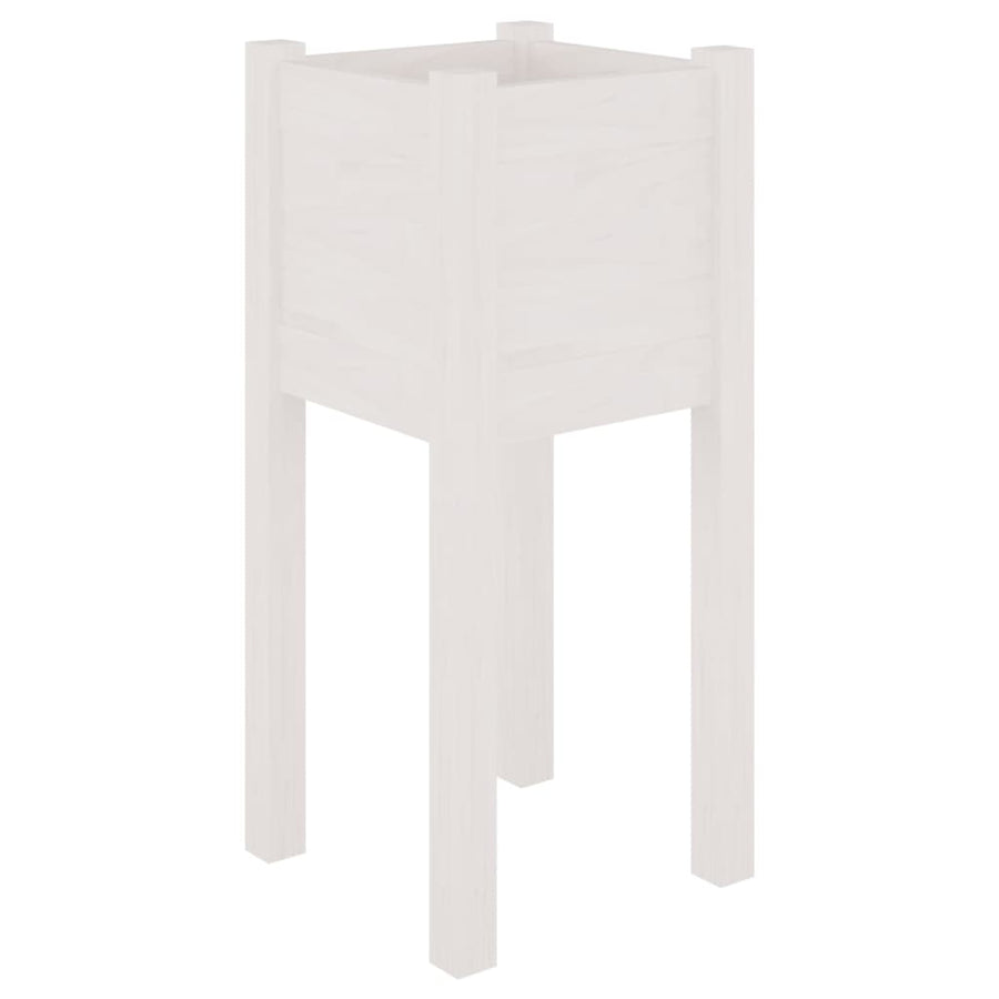 Plantenbakken 3X3X70 Cm Massief Grenenhout 2 1 Wit