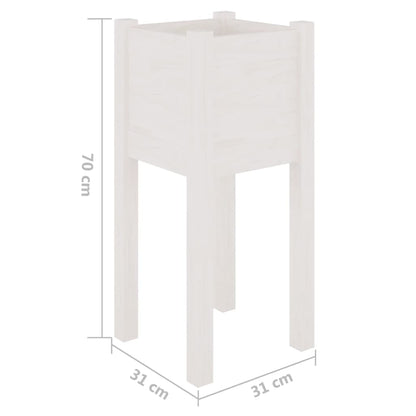 Plantenbakken 3X3X70 Cm Massief Grenenhout 2 1 Wit