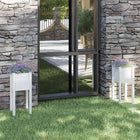 Planters 2 pcs 31x31x70 cm solid pinewood white