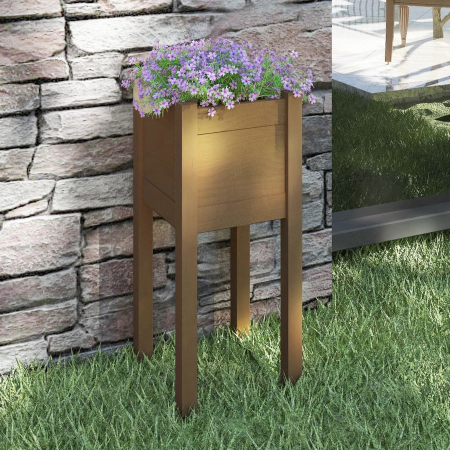 Plantenbak 3X3X70 Cm Massief Grenenhout 1 Honingbruin