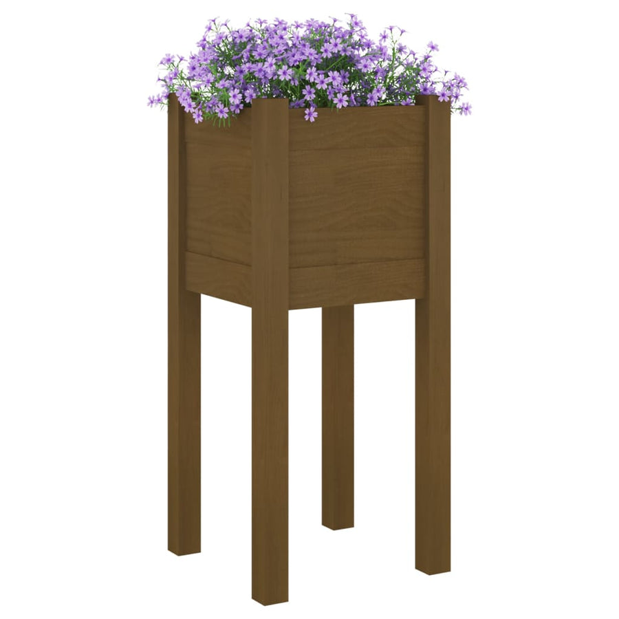 Plantenbakken 3X3X70 Cm Massief Grenenhout 2 1 Honingbruin