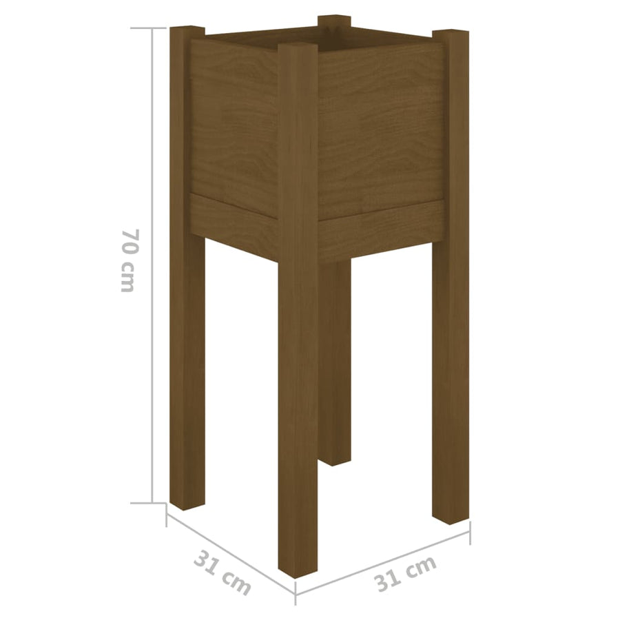 Plantenbakken 3X3X70 Cm Massief Grenenhout 2 1 Honingbruin