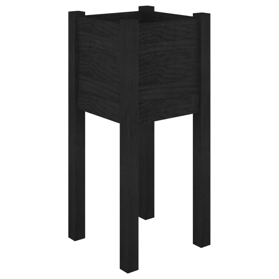 Plantenbak 3X3X70 Cm Massief Grenenhout 1 Zwart