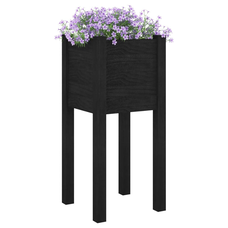 Plantenbak 3X3X70 Cm Massief Grenenhout 1 Zwart