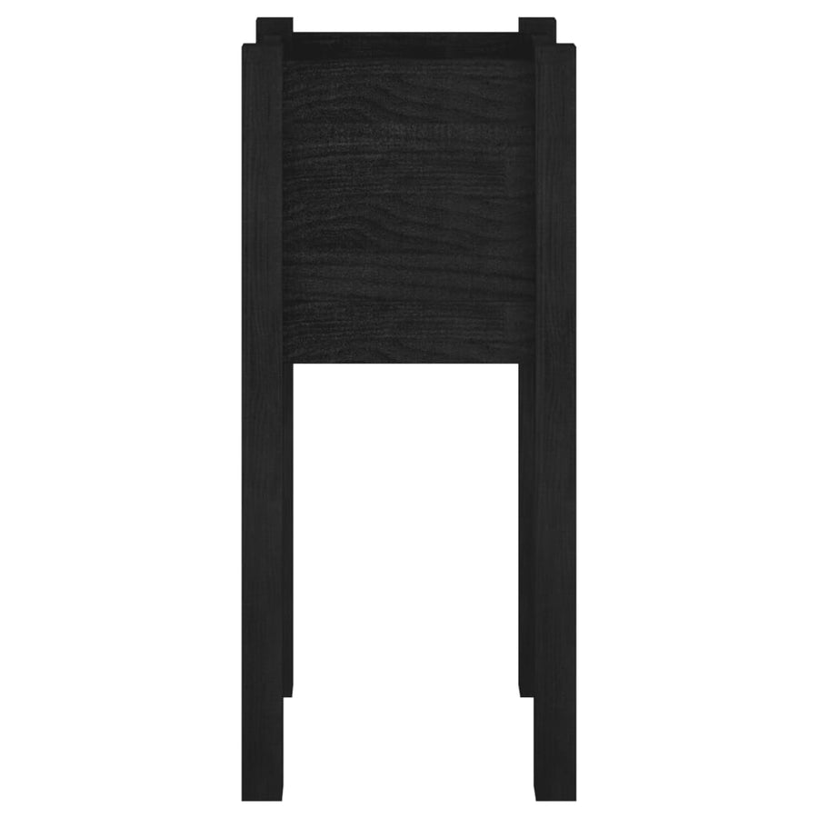 Plantenbak 3X3X70 Cm Massief Grenenhout 1 Zwart