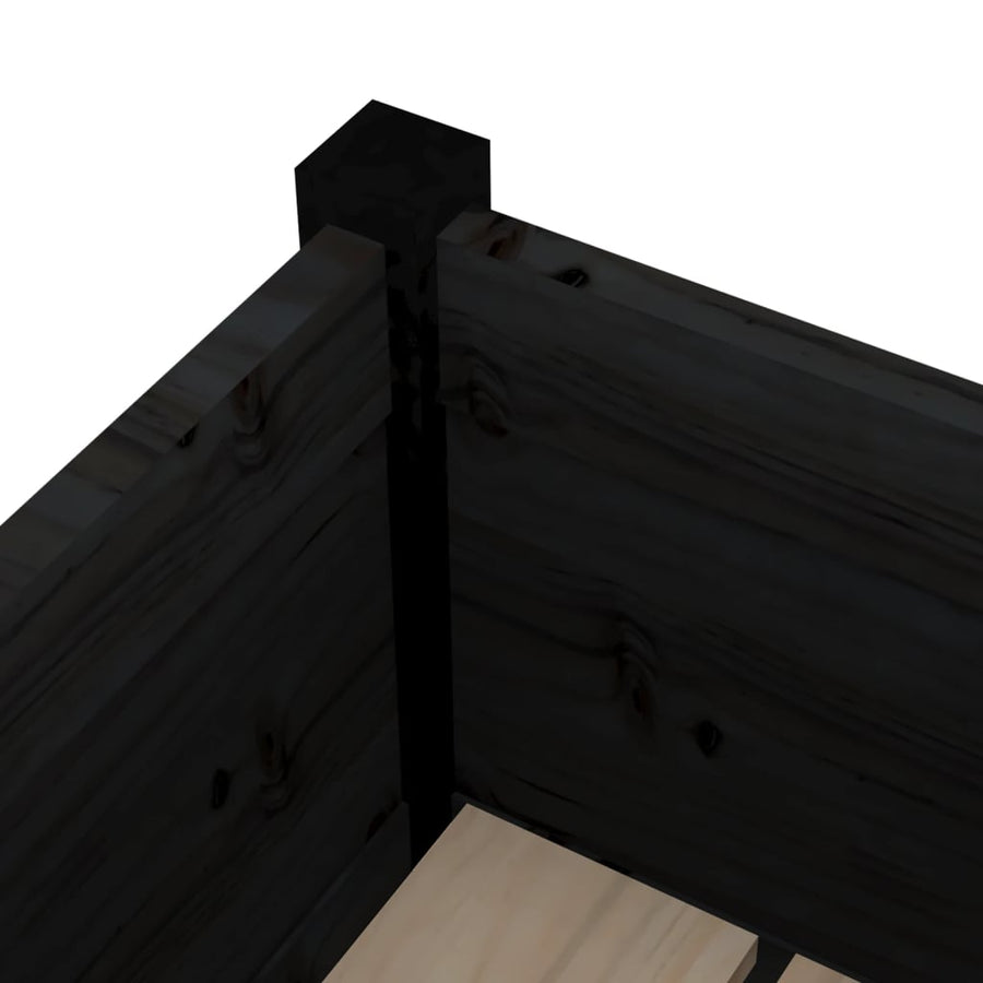 Plantenbak 3X3X70 Cm Massief Grenenhout 1 Zwart