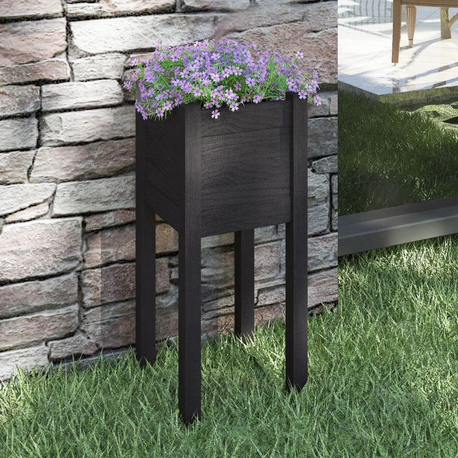 Plantenbak 3X3X70 Cm Massief Grenenhout 1 Zwart
