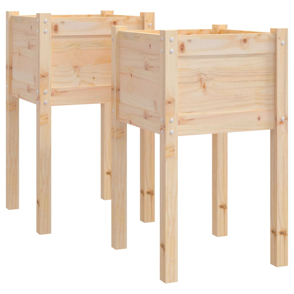 Plantenbakken 40X40X70 Cm Massief Grenenhout 2 1 Naturel