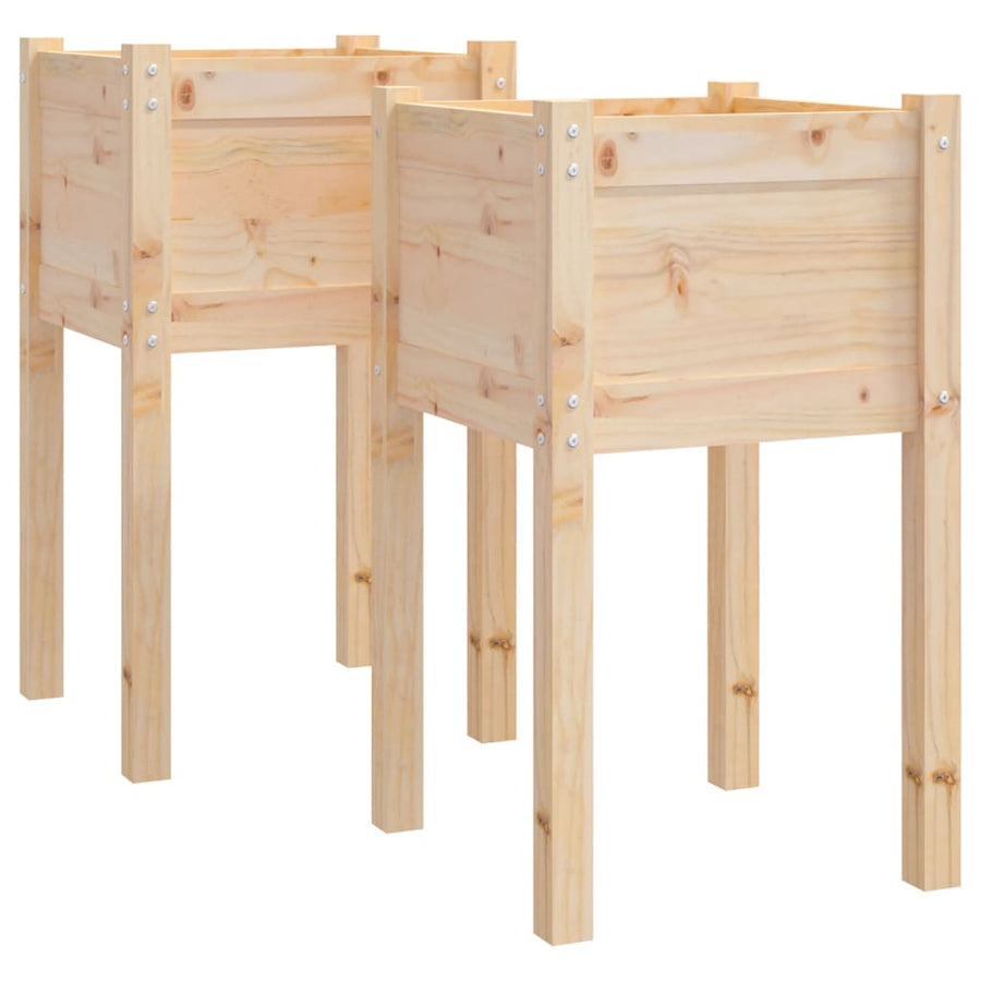 Plantenbakken 40X40X70 Cm Massief Grenenhout 2 1 Naturel