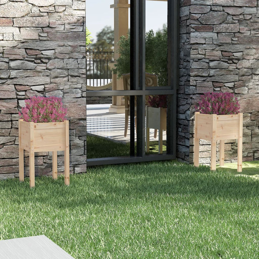 Plantenbakken 40X40X70 Cm Massief Grenenhout 2 1 Naturel