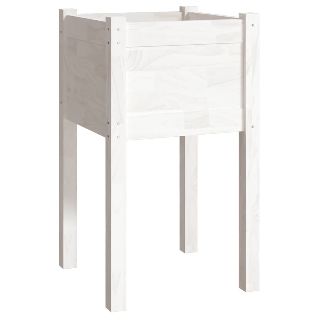 Plantenbak 40X40X70 Cm Massief Grenenhout 1 Wit