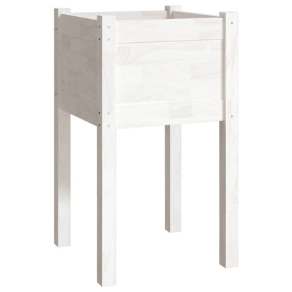Plantenbak 40X40X70 Cm Massief Grenenhout 1 Wit