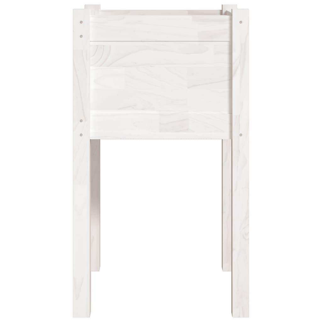 Plantenbak 40X40X70 Cm Massief Grenenhout 1 Wit